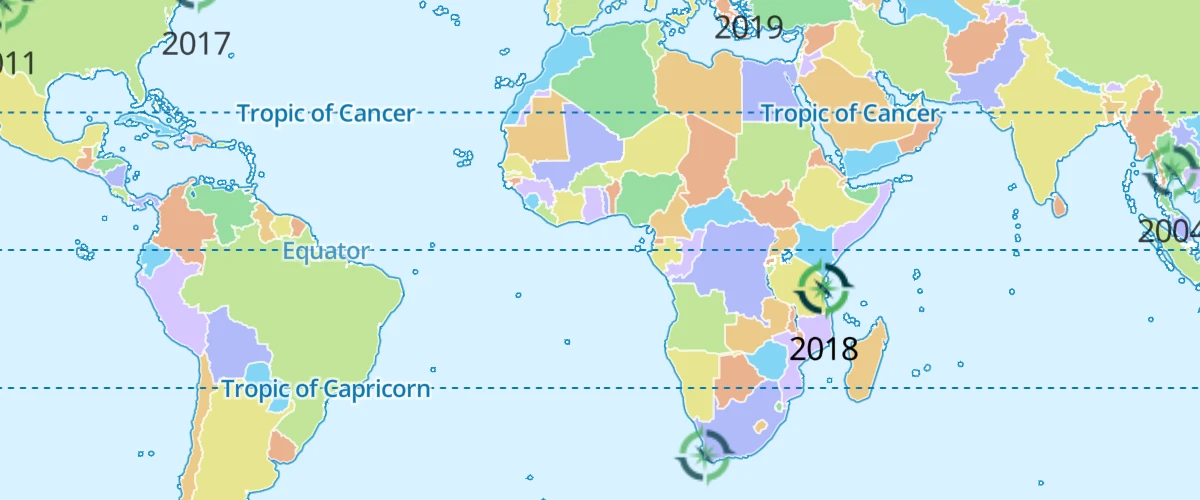 Draw points from a GeoJSON collection to a map.