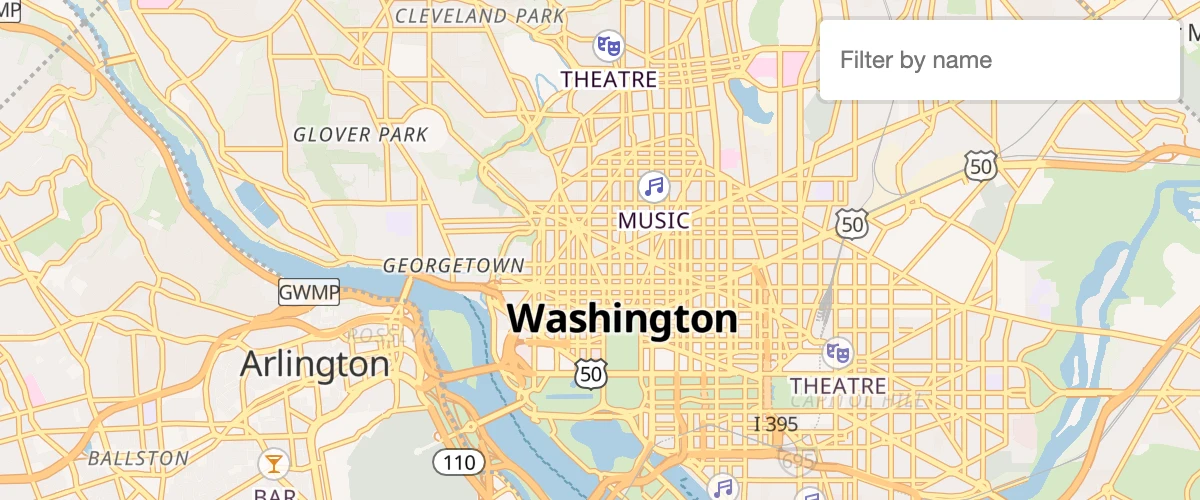 Filter symbols by icon name by typing in a text input.